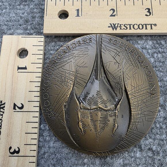 Brookgreen Gardens Medal Bronze Casanova 2008 Horseshoe Crab & Owl Medallion - Picture 4 of 4